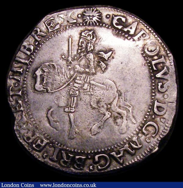 Halfcrown Charles I Group III, 3a3, under Parliament, no ground on obverse, S.2778 mintmark Sun, VF and pleasing on a full flan : Hammered Coins : Auction 154 : Lot 1610