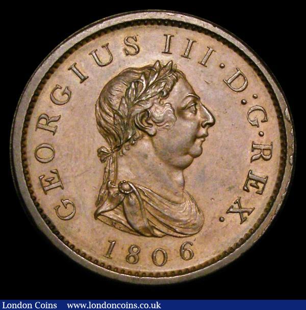 Penny 1806 with incuse curl Peck 1342 EF : English Coins : Auction 154 : Lot 2393