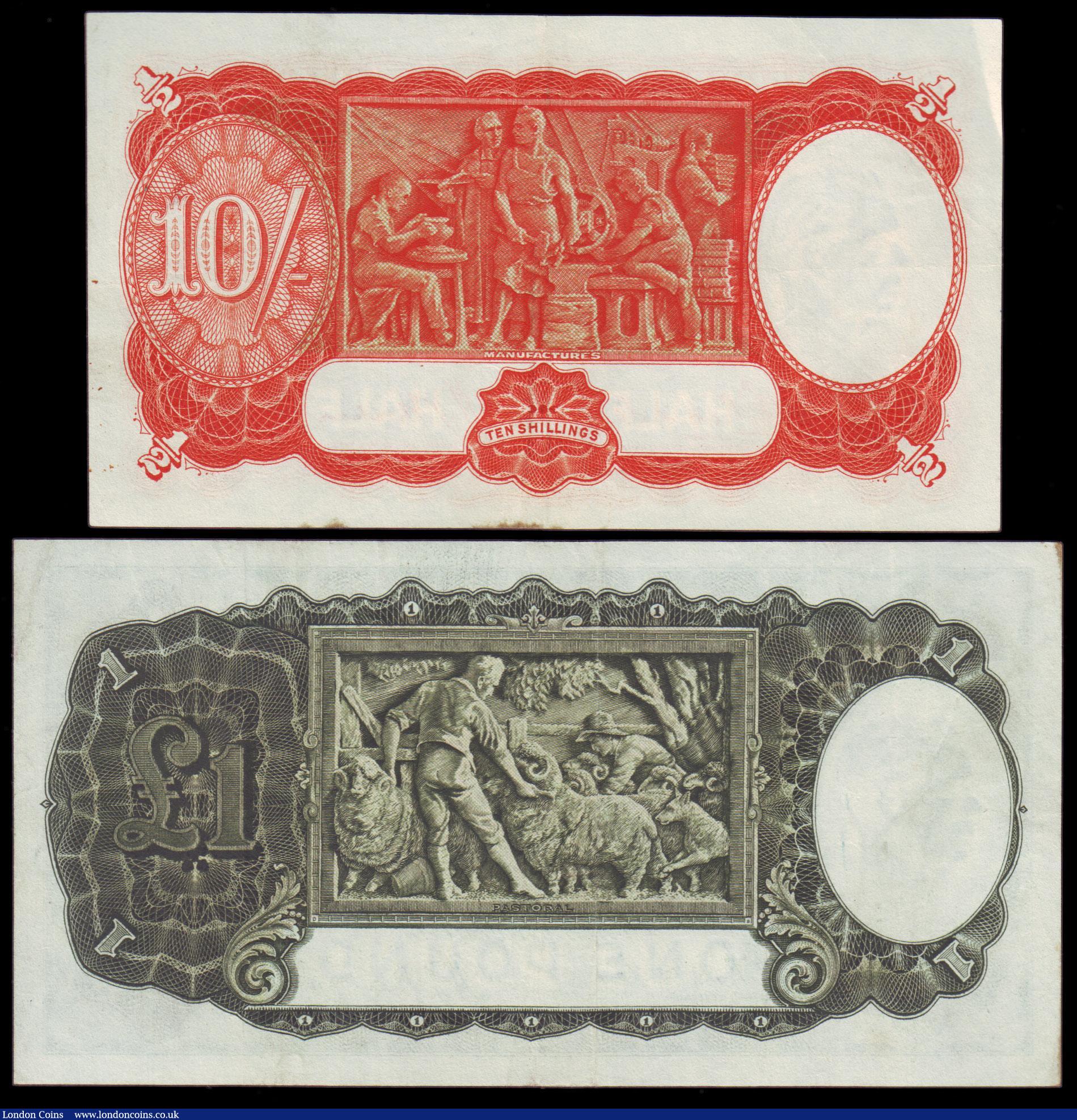 London Coins : A154 : Lot 120 : Australia (2) 10 Shillings  KGV portrait at right, 10 shillings 1936-39 Pick21 rust mark bottom edge...