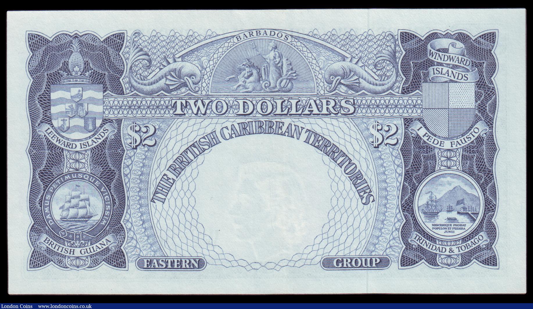 London Coins : A154 : Lot 132 : British Caribbean Territories Two Dollars 1953 type, 2 January 1963,  W2-569635 Pick 8c EF lightly p...