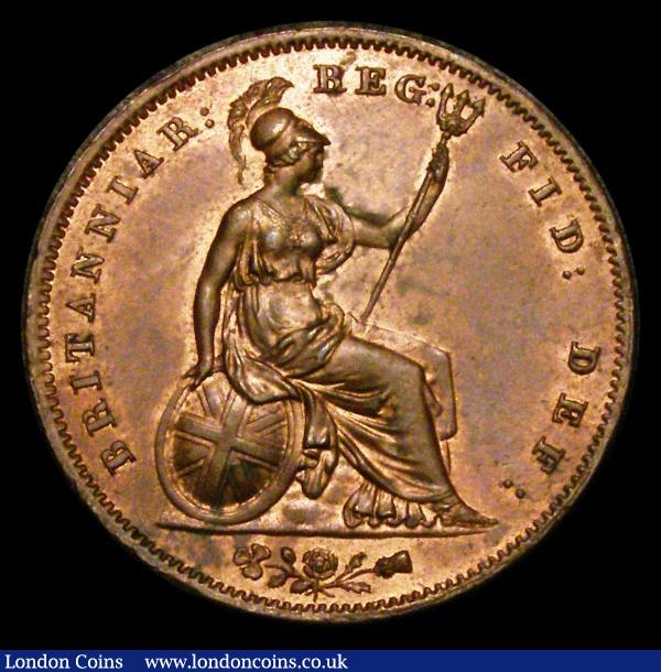 Penny 1853 Ornamental Trident Peck 1500 A/UNC with traces of lustre, the reverse with a few small spots : English Coins : Auction 154 : Lot 2413