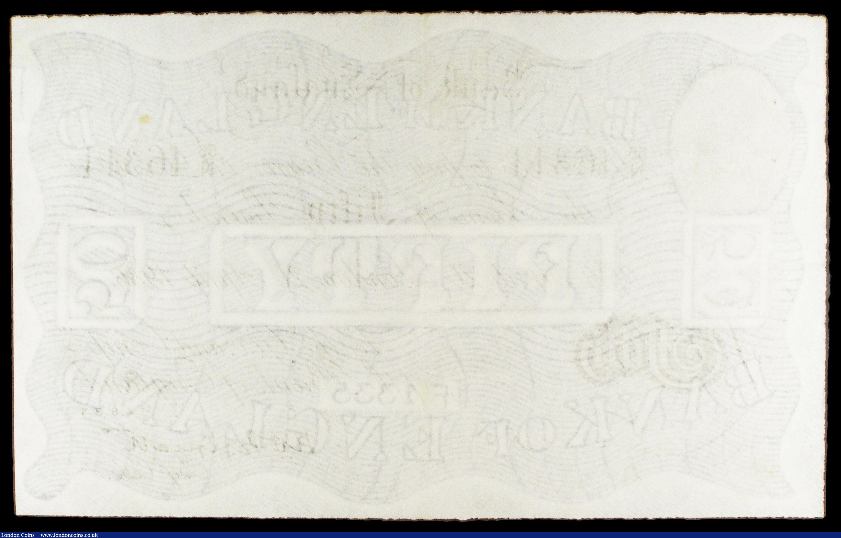 London Coins : A154 : Lot 43 : Fifty pounds Peppiatt white B244 Operation Bernhard German forgery WW2, dated 20th April 1936 series...