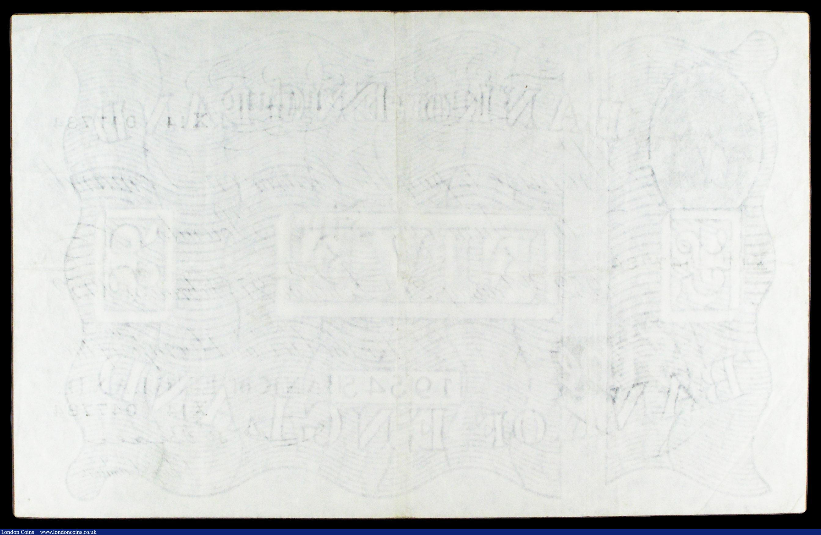 London Coins : A154 : Lot 55 : Five pounds Beale white B270 dated 27th February 1952 series X14 047784, Pick344, good Fine