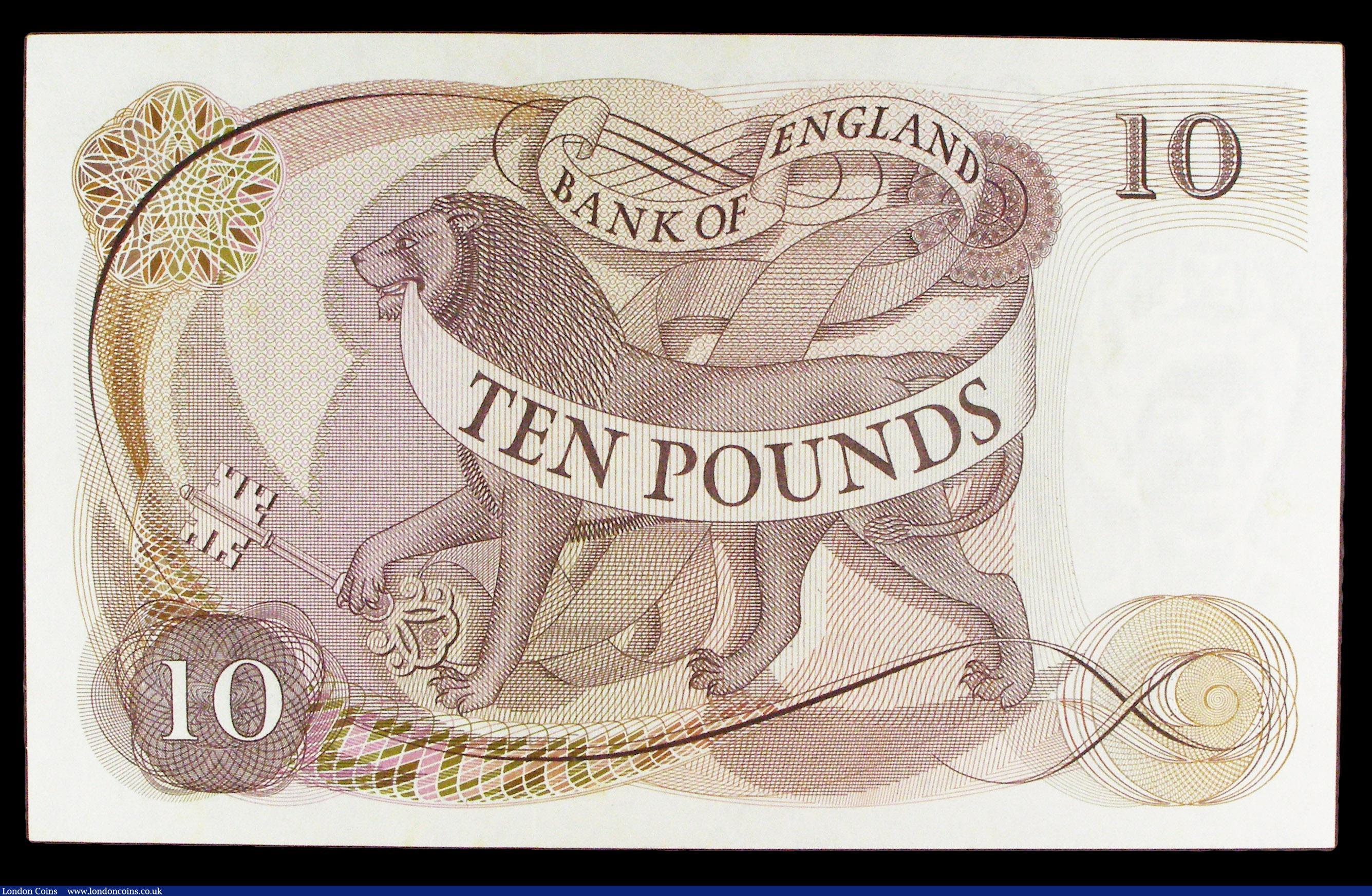 London Coins : A154 : Lot 73 : Ten pounds Page B327 issued 1970 replacement series M10 321811, Pick376c(r), about UNC