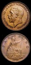 London Coins : A154 : Lot 1936 : Farthings (2) 1953 Proof Freeman 662A dies 2+A nFDC with some toning, 1930 Freeman 613 dies 3+B tone...
