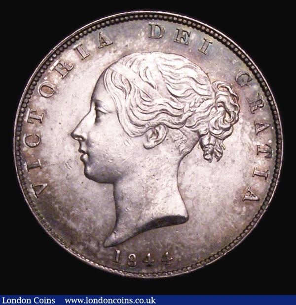 Halfcrown 1844 ESC 677 Lustrous UNC with  colourful toning : English Coins : Auction 155 : Lot 1015