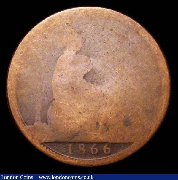 Penny 1866 the 8 struck over a 6, traces of the overstrike in the outside left of the 8, Fair : English Coins : Auction 155 : Lot 1197