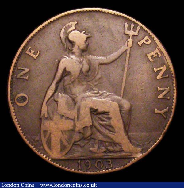 Penny 1903 Open 3 Freeman 158A dies 1+B VG/NF Rare : English Coins : Auction 155 : Lot 1236