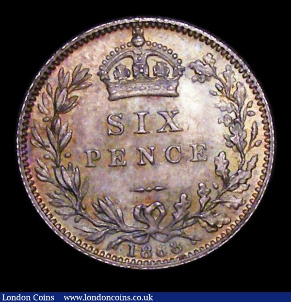 Sixpence 1888 ESC 1756 UNC with a choice and colourful tone : English Coins : Auction 155 : Lot 1408