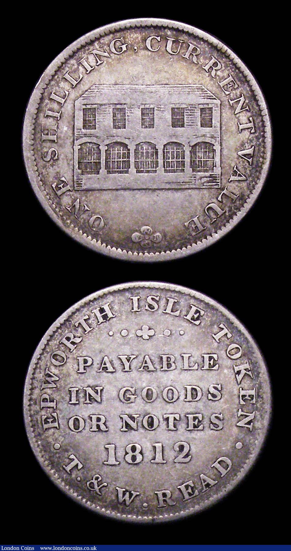 London Coins : A155 : Lot 2071 : Shillings (2) Lincolnshire 1812 Epworth Manor Davis 4, 1812 Lincoln Millson and Preston Davis 14 bot...