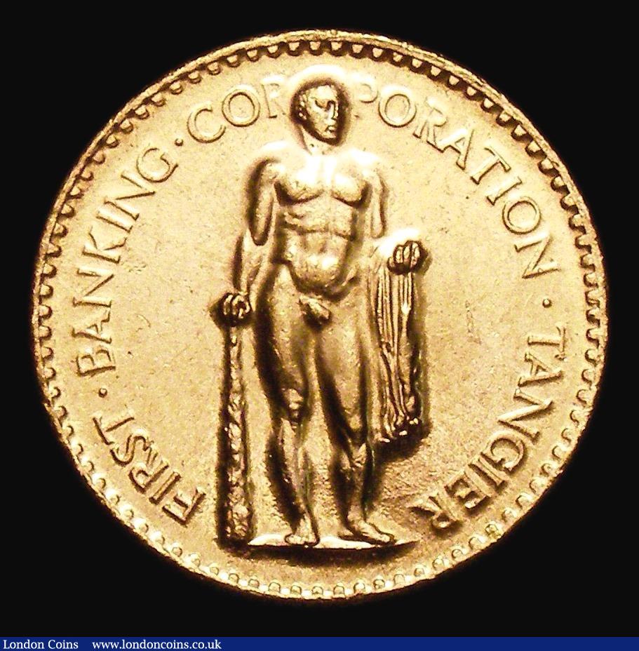 London Coins : A155 : Lot 2281 : Morocco - French Protectorate 500 Dirhams 1954 X#12 One Ounce of gold Obverse Hercules standing, fac...