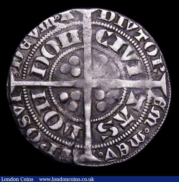 Groat Edward III Pre-Treaty mule series B/C S.1563/S.1565 mintmark Cross 1 Fine, Ex-I.Buck Collection 30/11/2005 Lot 58 (part) : Hammered Coins : Auction 155 : Lot 488