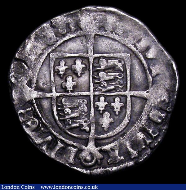 Groat Henry VIII Posthumous Base Silver issue S.2403 Bust 4 London Mint, mintmark Lis, Fine with some edge nicks, the portrait however nearer VF, the legend weak in parts as often seen on this issue : Hammered Coins : Auction 155 : Lot 494
