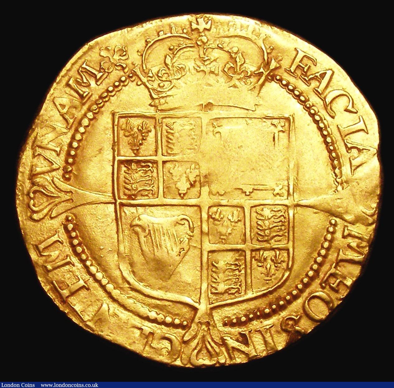 London Coins : A155 : Lot 512 : Laurel James I Third Coinage Fourth head, very small ties, S.2638B mintmark Trefoil, Fine or better ...