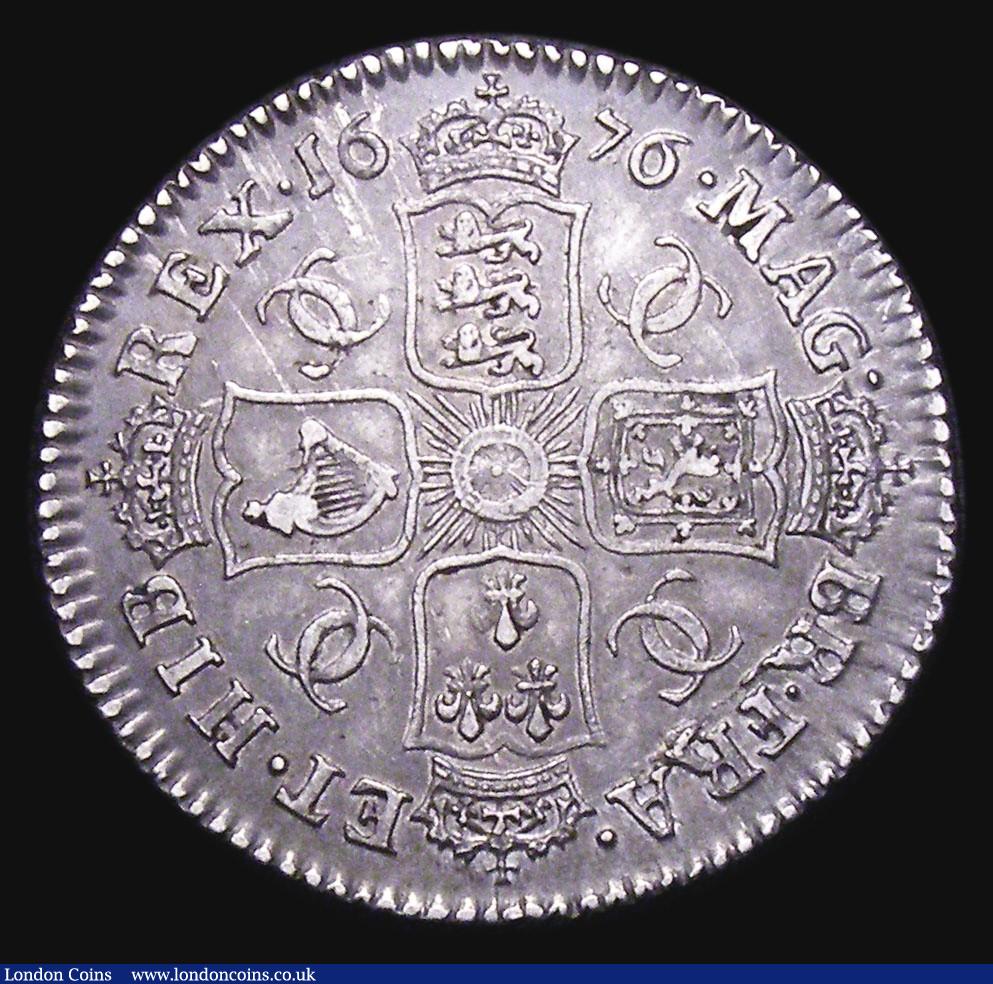 London Coins : A155 : Lot 629 : Shilling 1676 ESC 1047 VF/GVF nicely toned