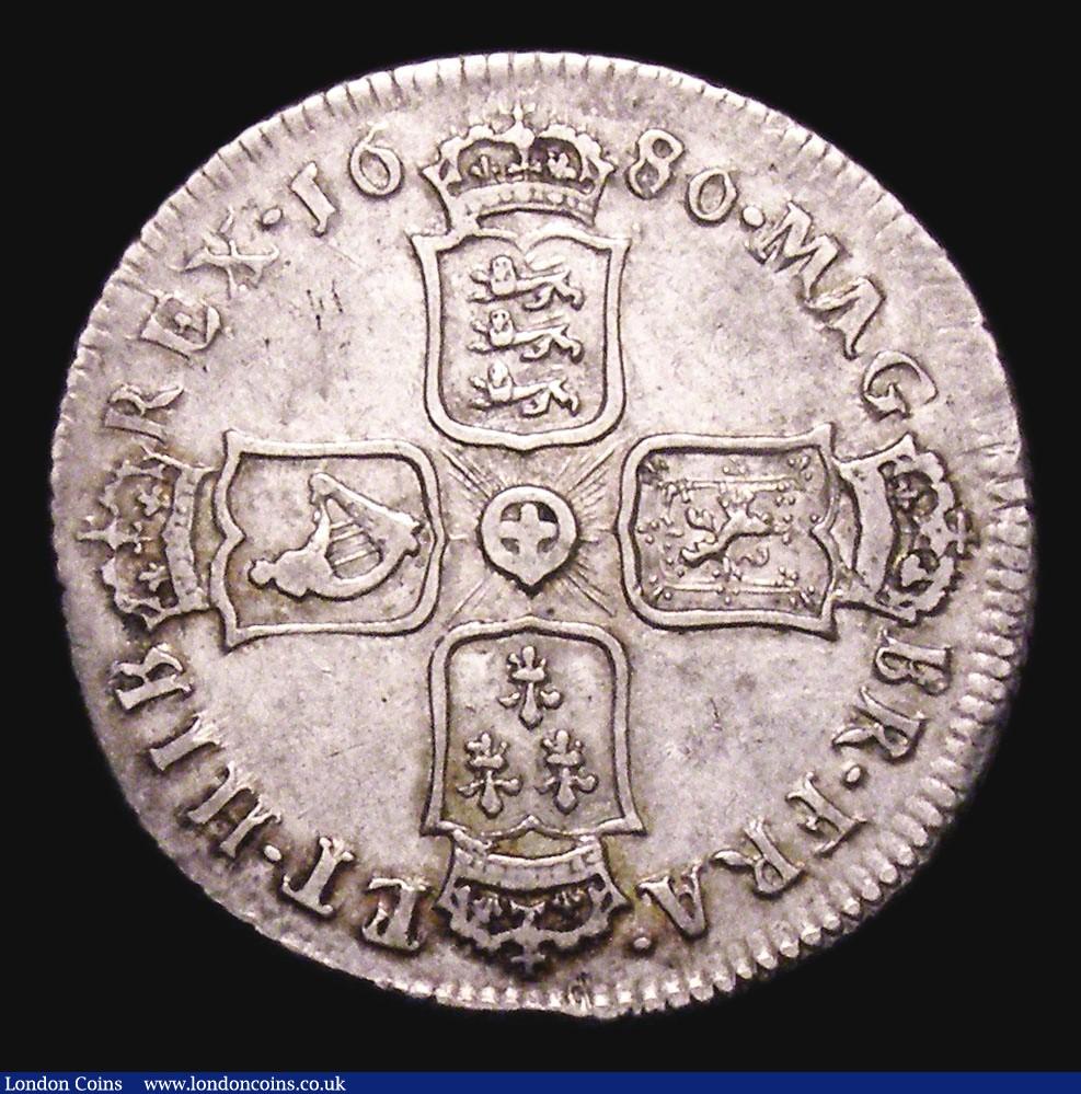 London Coins : A155 : Lot 634 : Shilling 1686 ESC 1070 Good Fine or slightly better, scarce