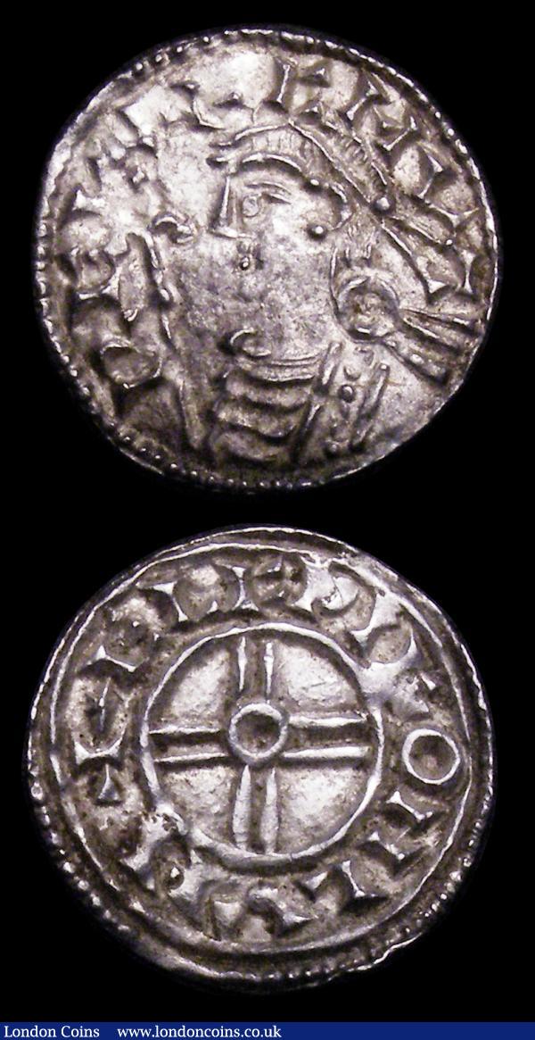 Pennies (2) Cnut Short Cross type S.1159 London Mint, moneyer Elfwin VF, John Short Cross S.1351 Class 5b Winchester mint, moneyer Adam Near Fine : Hammered Coins : Auction 155 : Lot 515