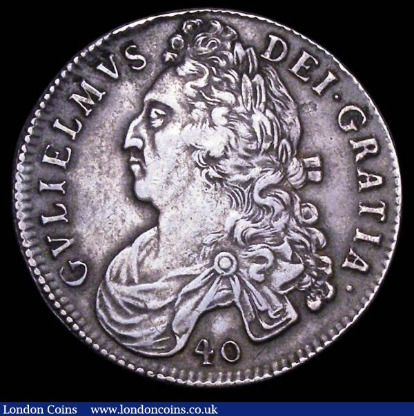 Scotland 40 Shillings 1695 pleasant VF even tone SEPTIMO edge with stops S 5679 and scarce in this higher grade : World Coins : Auction 156 : Lot 1349
