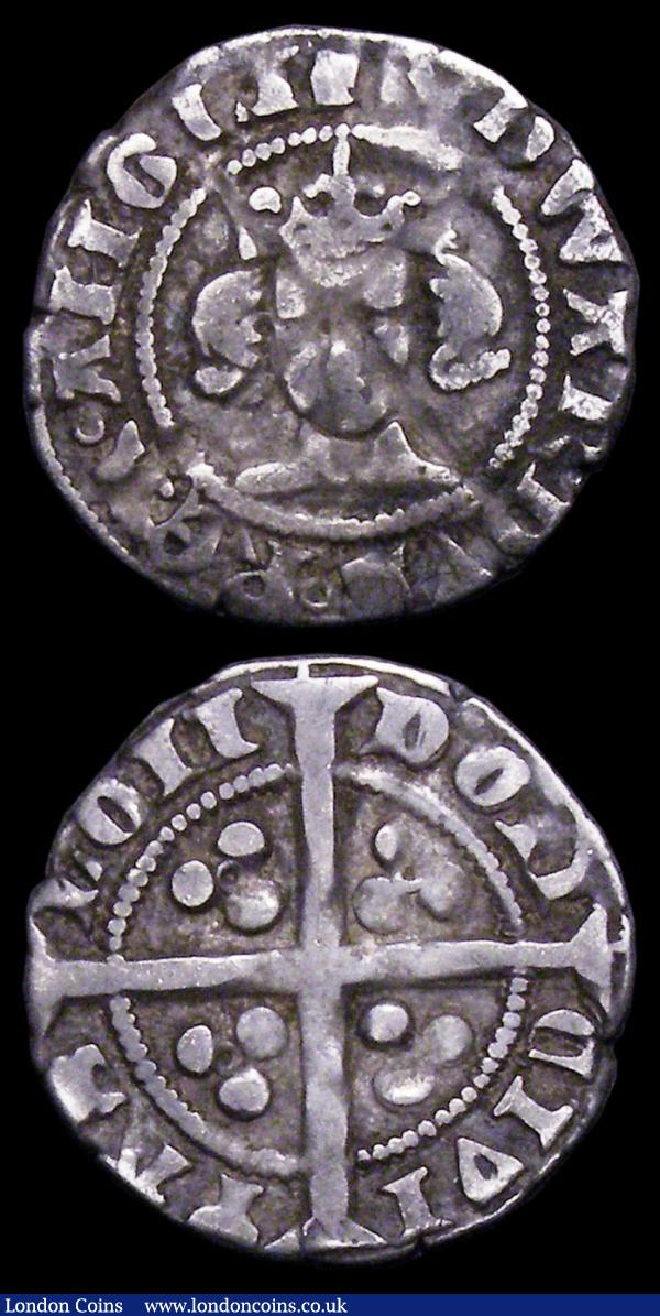 Edward III (2) Penny Third Coinage London Mint, Pre-Treaty Period with annulet in each quarter of the reverse, Class C, S.1584, Good Fine, Halfpenny London Mint, EDWARDVS REX legend S.1557 Good Fine : Hammered Coins : Auction 156 : Lot 1692