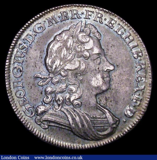 Halfcrown 1720 20 over 17 ESC 590 GVF with an attractive blue and green  tone and with some light haymarking : English Coins : Auction 156 : Lot 2206