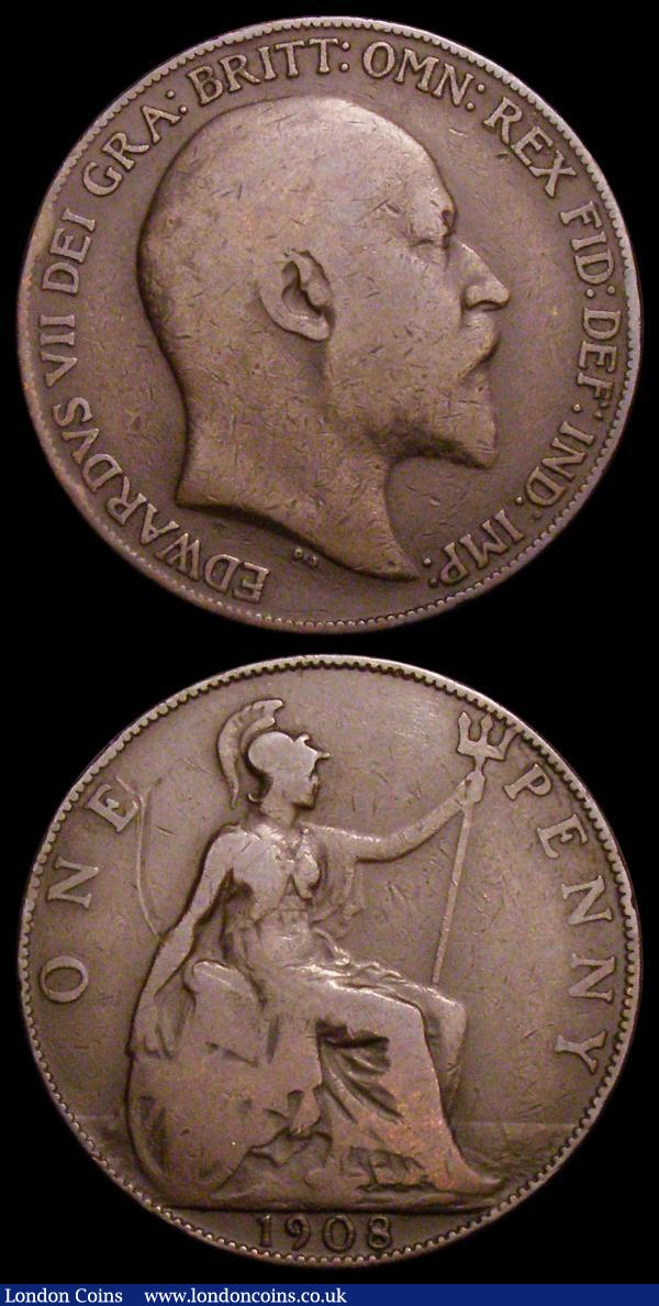 Penny 1908 Freeman 164A dies 1*+C VG Rare, Halfpenny 1902 Low Tide Freeman 380 dies 1+A NVF with some thin scratches : English Coins : Auction 156 : Lot 2544