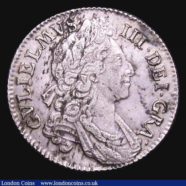 Shilling 1698 Third Bust variety, Plain in angles, ESC 1112 VF with some haymarking and an old scratch on the obverse, scarce : English Coins : Auction 156 : Lot 2575