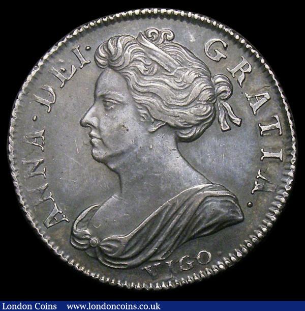 Shilling 1702 VIGO ESC 1130 EF with grey tone, slabbed and graded LCGS 60 : English Coins : Auction 156 : Lot 2580