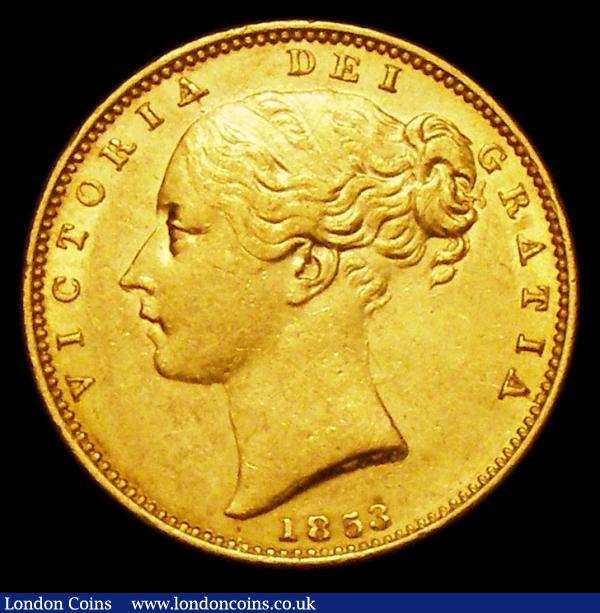 Sovereign 1853 WW Raised S.3852C NEF : English Coins : Auction 156 : Lot 2858