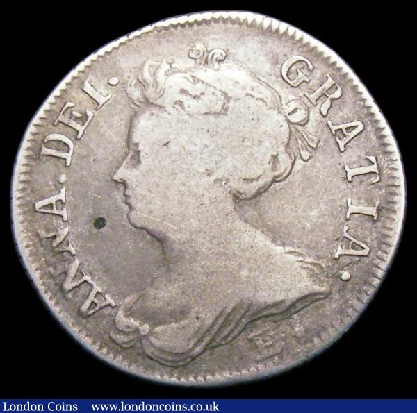 Shilling 1708 E* as ESC 1145, the reverse appears to be a local die with the 1 in the date retrograde, also the reverse with no stops, VG/Fine the variety clear : English Coins : Auction 156 : Lot 3411