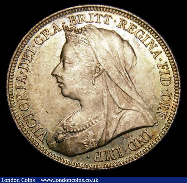 Shilling 1901 ESC 1370 UNC and attractively toned, slabbed and graded LCGS 78 : English Coins : Auction 156 : Lot 3502