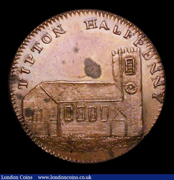 Halfpenny 18th Century Staffordshire 1797 Tipton Church/Anchor DH24 About EF with a few tone spots on the obverse, stated by Dalton to be Very Rare : Tokens : Auction 156 : Lot 884