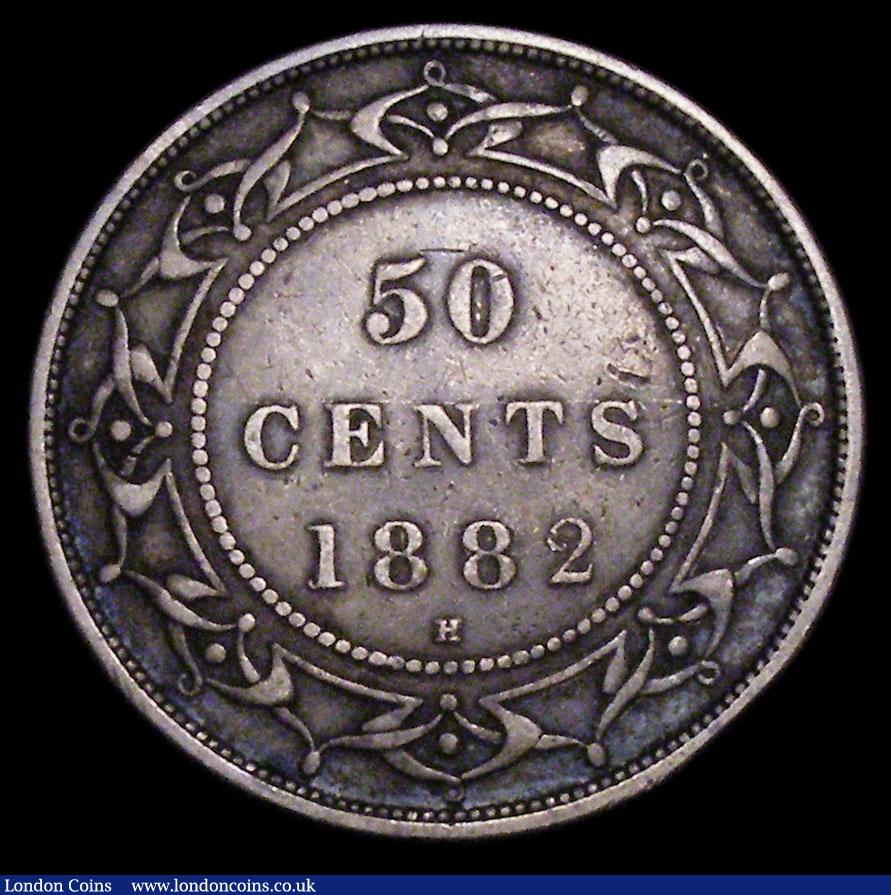 London Coins : A156 : Lot 1119 : Canada - Newfoundland 50 Cents 1882H KM#6 Fine, the reverse slightly better, pleasantly toned, with ...