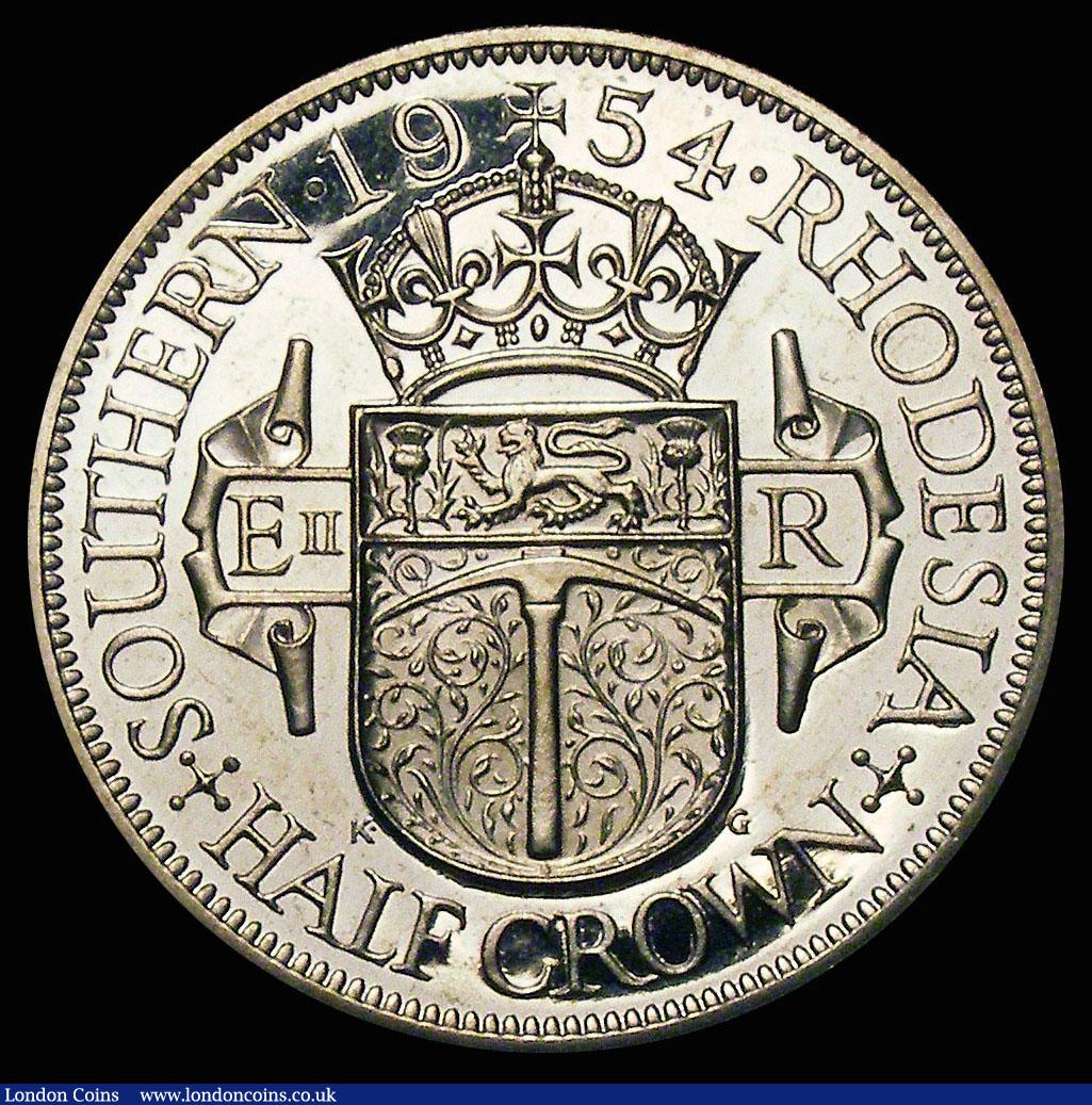 London Coins : A156 : Lot 1365 : Southern Rhodesia Halfcrown 1954 VIP Proof/Proof of record KM#5 only 20 examples minted nFDC lightly...