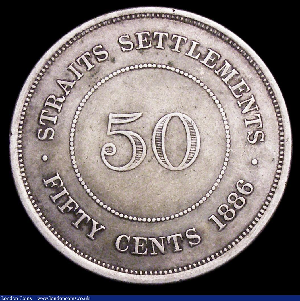 London Coins : A156 : Lot 1375 : Straits Settlements 50 Cents 1886 KM#13 Fine, Rare