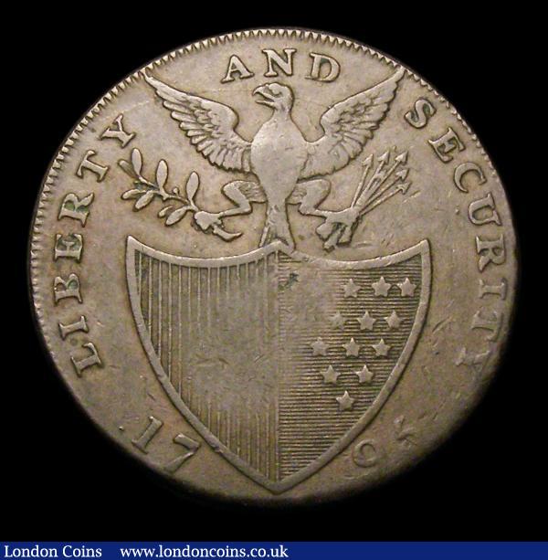 USA George Washington/Liberty and Security Kempson Halfpenny, undated, Birmingham edge, Breen 1261, 8.04 grammes Fine with a slight weakness on the shield : World Coins : Auction 156 : Lot 1420