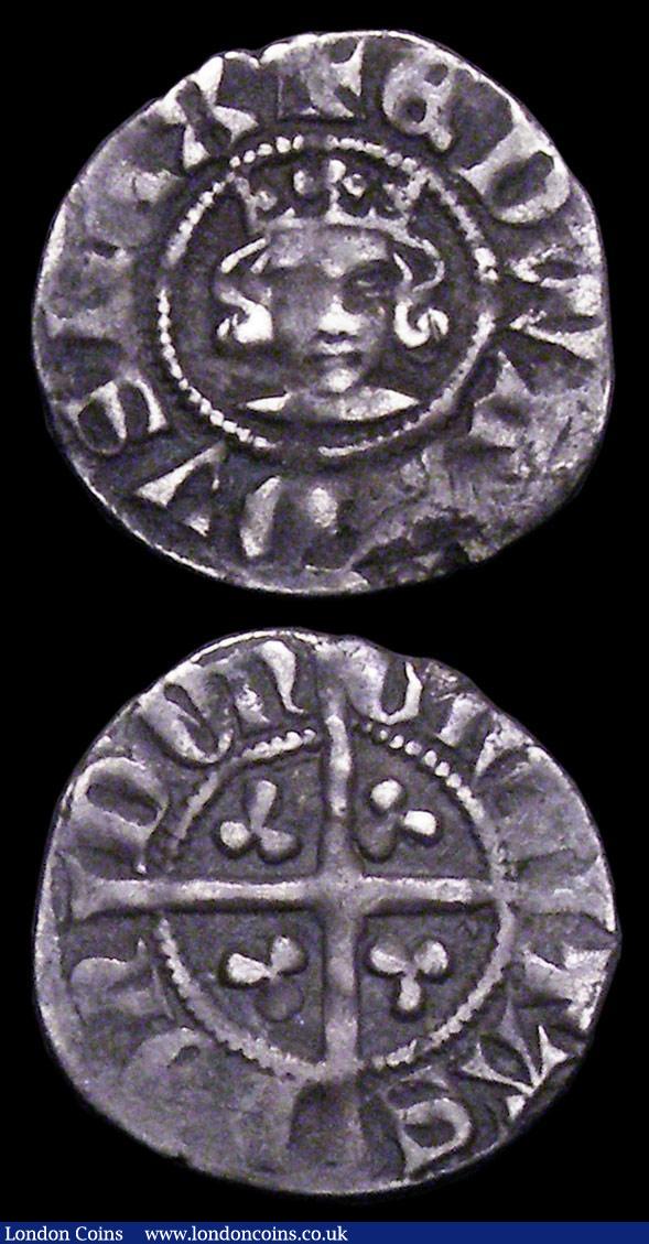 Edward III (2) Penny Third Coinage London Mint, Pre-Treaty Period with annulet in each quarter of the reverse, Class C, S.1584, Good Fine, Halfpenny London Mint, EDWARDVS REX legend S.1557 Good Fine : Hammered Coins : Auction 156 : Lot 1692