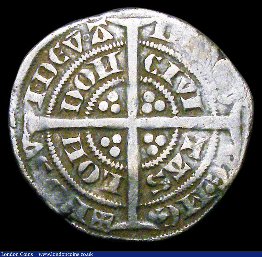 London Coins : A156 : Lot 1735 : Halfgroat Edward III Pre-Treaty Series B, London Mint, Fine and toned with some double striking on t...