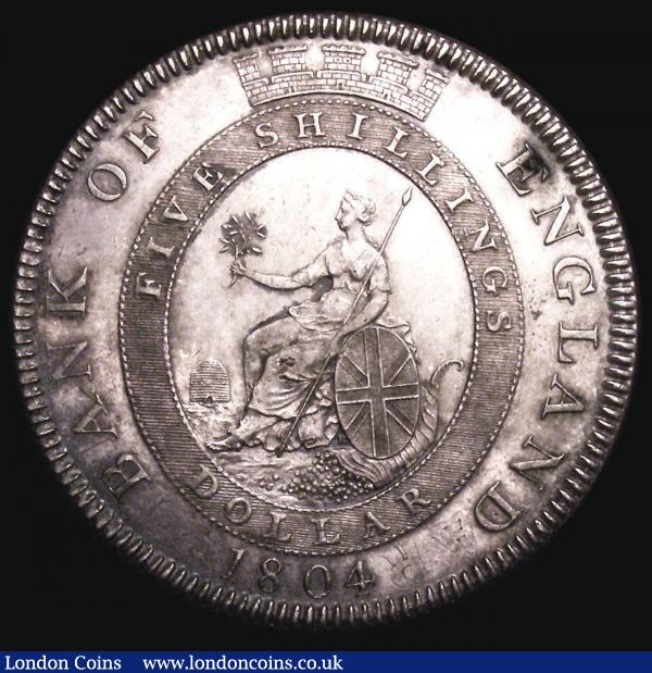 Dollar Bank of England 1804 Obverse A Reverse 2 ESC 144 NEF and lustrous with a tone spot on the E of ENGLAND, some traces of the underlying coins legend visible : English Coins : Auction 156 : Lot 1946