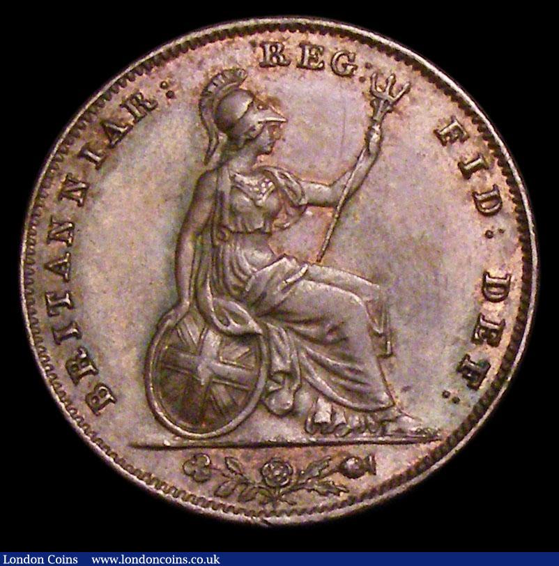 London Coins : A156 : Lot 1983 : Farthing 1856 E over R in VICTORIA, Peck 1584 GEF nicely toned, superior to the example in the Andre...
