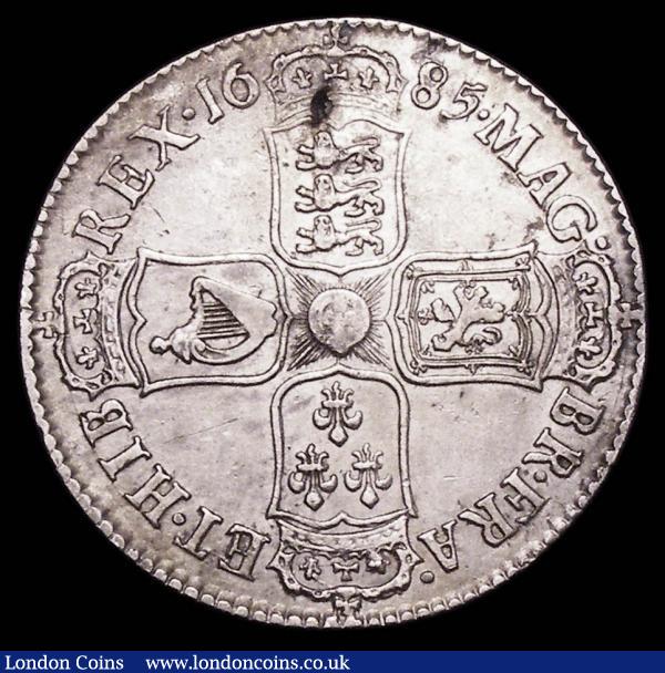 Halfcrown 1685 PRIMO ESC 493 probably about EF for wear buy has been cleaned and now with somewhat mottled or porous fields : English Coins : Auction 156 : Lot 2166