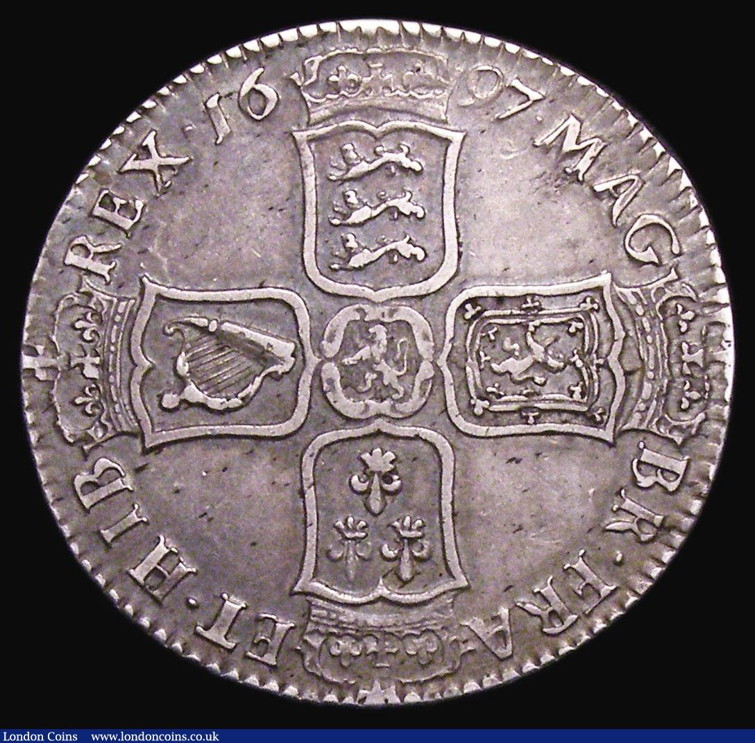 London Coins : A156 : Lot 2181 : Halfcrown 1697y ESC 551 VF with some haymarking, Ex-M.Rasmussen