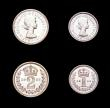 London Coins : A156 : Lot 2393 : Maundy Set 1955 ESC 2572 Lustrous UNC, the Twopence and Penny with minor contact marks