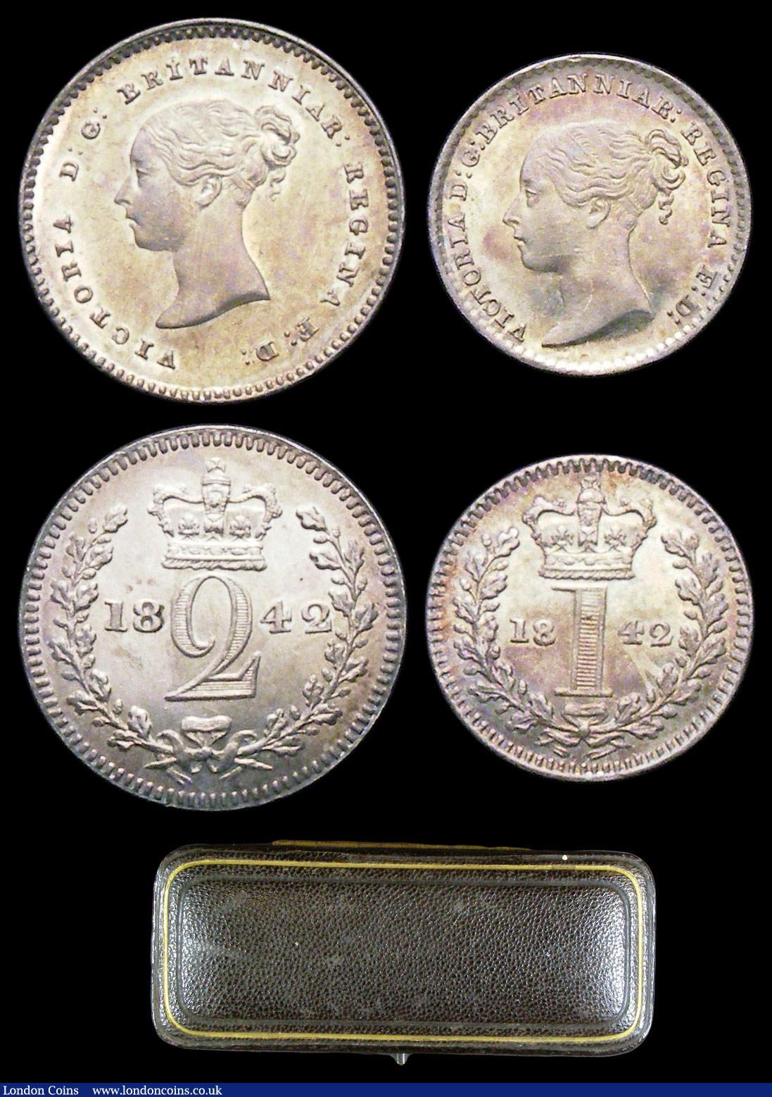 London Coins : A156 : Lot 2400 : Maundy Set 1842 ESC 2452 EF to A/UNC with an attractive matching tone, comes with a contemporary und...