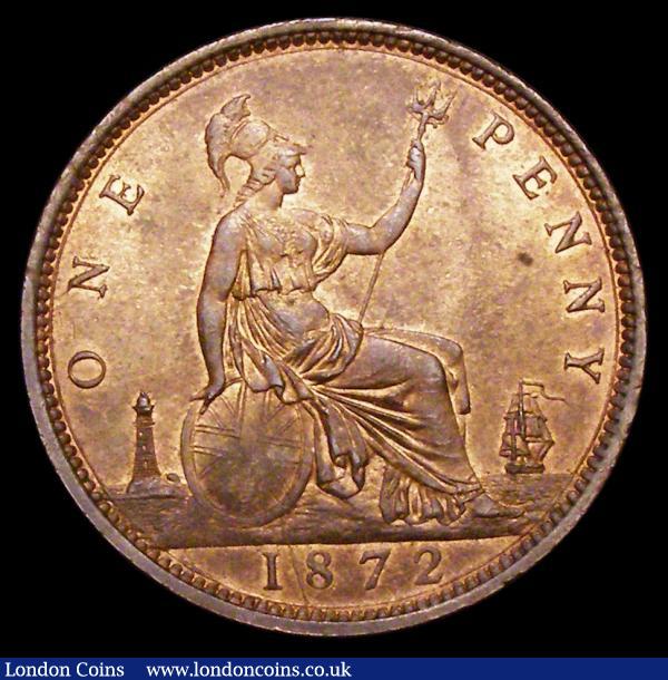Penny 1872 Freeman 62 dies 6+G A/UNC and lustrous : English Coins : Auction 156 : Lot 2518