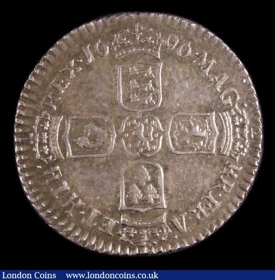 Sixpence 1696y First Bust, Early Harp, Large Crowns, ESC 1539, EF toned, slabbed and graded LCGS 60 : English Coins : Auction 156 : Lot 2735