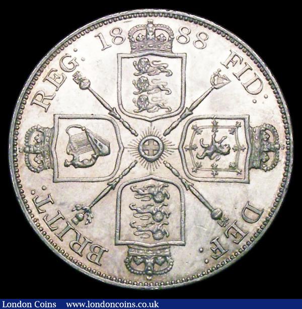 Double Florin 1888 Second I in VICTORIA an inverted 1 ESC 397A NEF/GEF and lustrous with some contact marks : English Coins : Auction 156 : Lot 3216