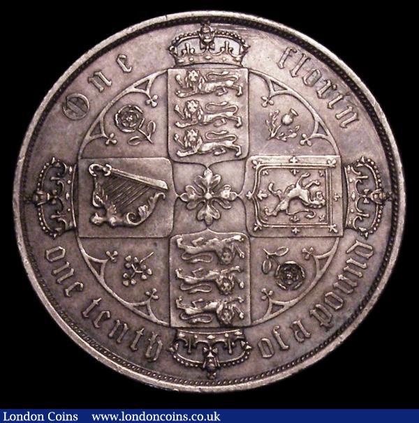 Florin 1873 ESC 841 Die Number 142 GVF/NEF with grey tone and some hairlines : English Coins : Auction 156 : Lot 3243