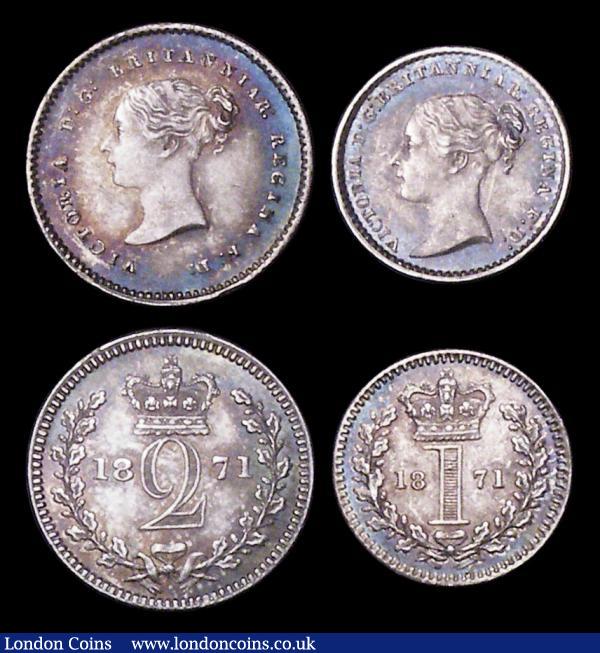 Maundy Set 1871 ESC 2483 EF to A/UNC toned, the Twopence with a couple of gentle edge bruises  : English Coins : Auction 156 : Lot 3366