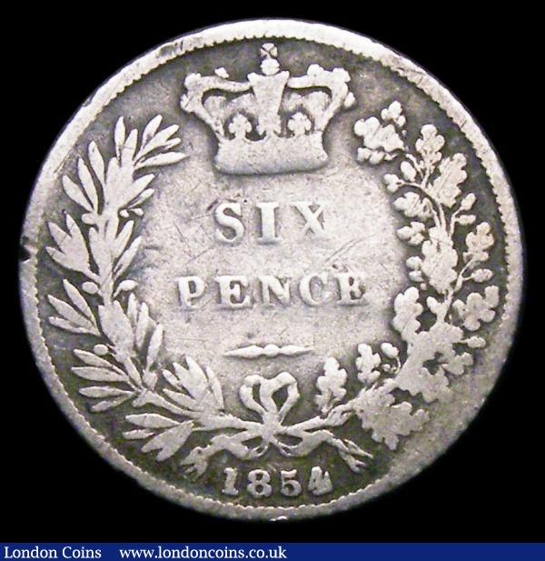 Sixpence 1854 ESC 1700 VG the obverse with some scratches, Very rare : English Coins : Auction 156 : Lot 3555