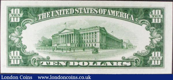 USA Silver Certificate $10 dated 1934C series B38647767A, Pick415c, UNC : World Banknotes : Auction 156 : Lot 431